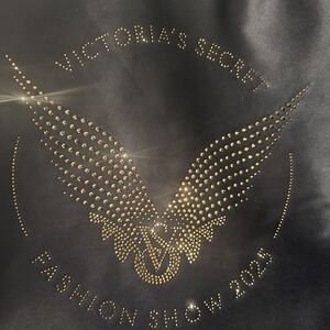 Victoria's Secret Black Tote with Gold Stud Wing Logo